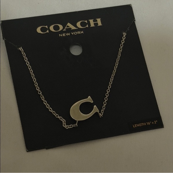 Coach Crystal 'C' Pendant Necklace in Silver - Picture 2 of 3